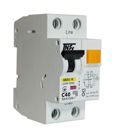 Автоматический выключатель дифференциального тока АВДс-18 2Р 40А 30мА тип АС 6 кА х-ка С Ny95506290