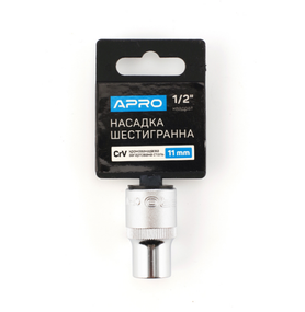 Насадка шестигранна 1/2" 11 мм CrV APRO