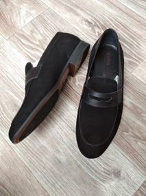 Черные замшевые лоферы 39 размер