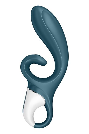 Смартвібратор-кролик Satisfyer Hug Me Bluegrey, 2 мотори, діаметр 4,2см, широка кліторальна частина | Зображення 1