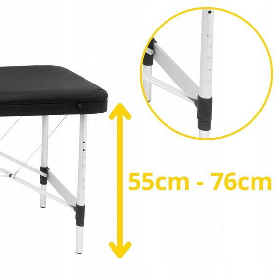 Масажний стіл складаний 4FIZJO Massage Table Alu W60 Black TABLEW60BLACK (P-5907739318374) | Зображення 4