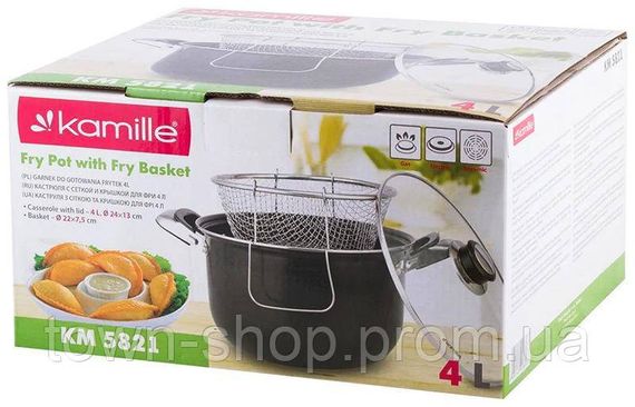 Кастрюля-фритюрница Kamille Lexine Ø24см (4л) KM-5821 | Зображення 5