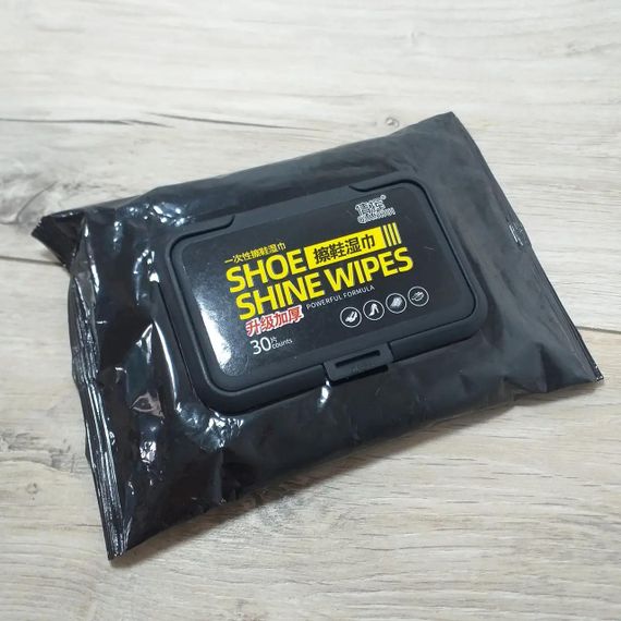 Вологі серветки Shoe Shine Wipes 80 шт • Серветки для догляду за взуттям | Зображення 2
