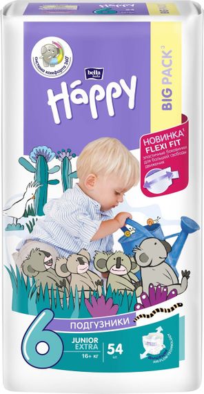 Підгузники дитячі Bella Baby Happy Junior Extra 16+ кг 54 шт (5900516601157)