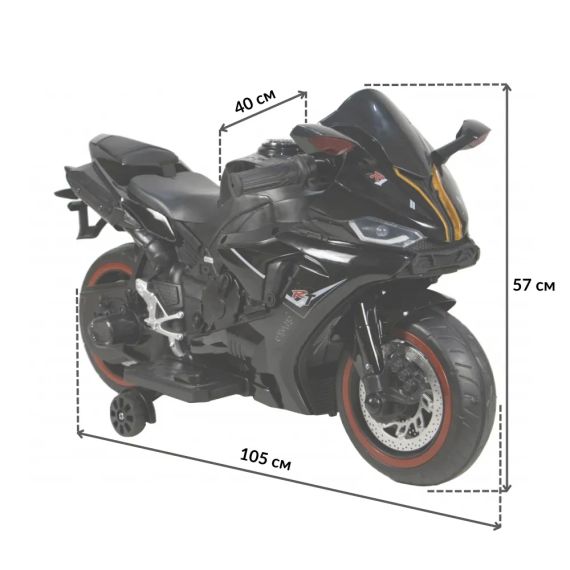 Детский электромотоцикл Spoko 1900S черный мотоцикл на аккумуляторе 42300211 | Зображення 3