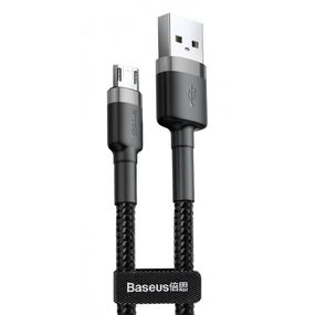 Дата кабель Baseus Cafule MicroUSB Cable 1.5A (2m) (CAMKLF-C) Сірий / Чорний