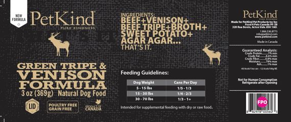 Вологий корм для собак з оленіною та рубцем PetKind Venison Tripe Formula, 369 гр | Зображення 1