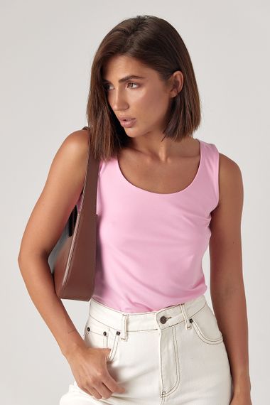 Эластичная женская майка - розовый цвет, S (есть размеры) | Зображення 5