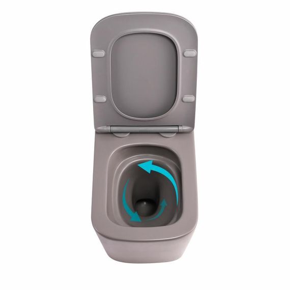 Унитаз подвесной Tern Ultra Quiet 490×365×325 мм, Stone Grey, c сиденьем Slim Duroplast / Soft-close / Quick Release | Зображення 5