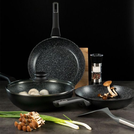 Сковорода Wok антипригарная Vinzer Marmo induction line 28 см 50418 глубокая для всех плит | Зображення 2
