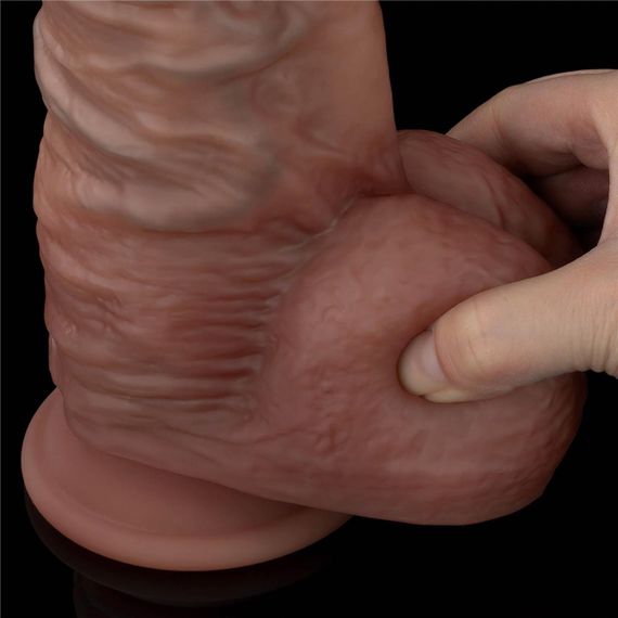 Фалоімітатор - Dual-Layered Silicone Cock XXL 10.5" Brown Sex Aura | Зображення 9