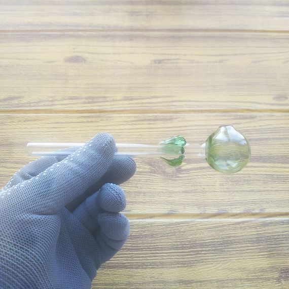 Стеклянная трубка Flora Oil Green | Зображення 1