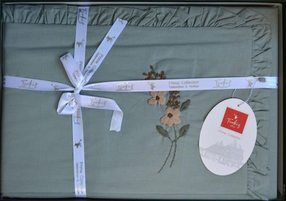 Постільна білизна з вишивкою Turkiz Ranforse Prima 200 х 220 см Valentino Green | Зображення 4