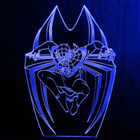 Акриловий світильник-нічник Людина-Павук 2 (Spider-Man) синій tty-n001066