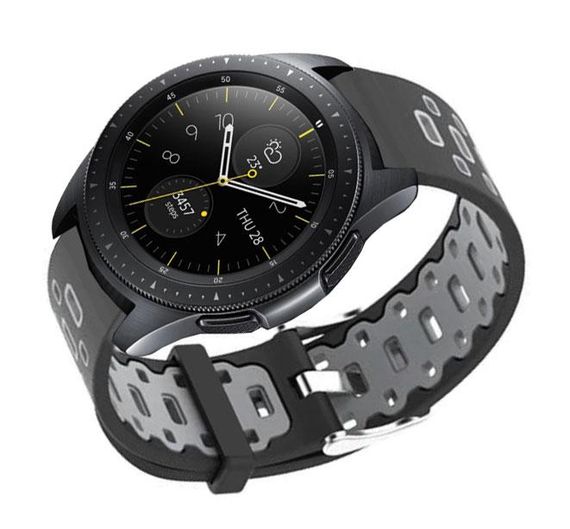Спортивний ремінець Primo Perfor Classic для годинника Samsung Galaxy Watch 42 mm (SM-R810) - Black&Grey | Зображення 1