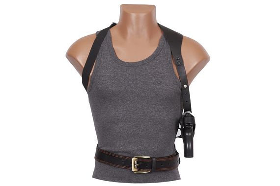 Кобура Crosman C11 оперативна + поясна формована (шкіра, чорна) MAS