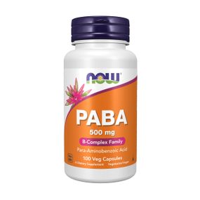 Пара-амінобензойна кислота NOW Foods PABA 500 мг 100 капсул