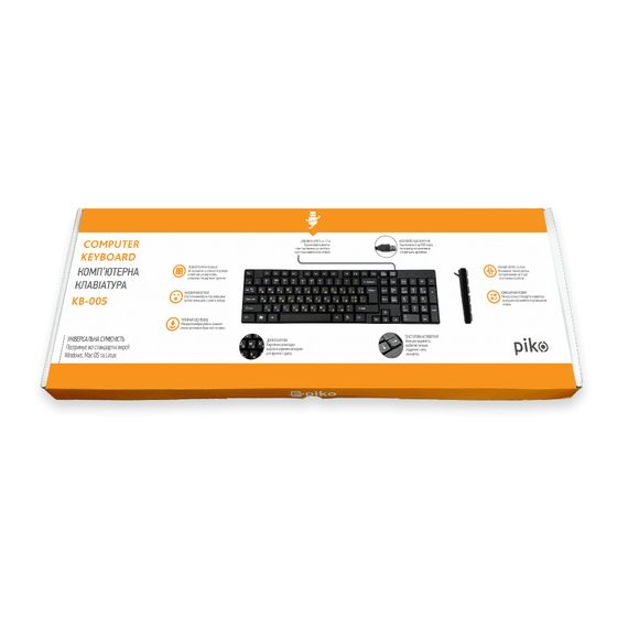 Клавіатура Piko KB-005 USB Black (1283126472459) | Зображення 3