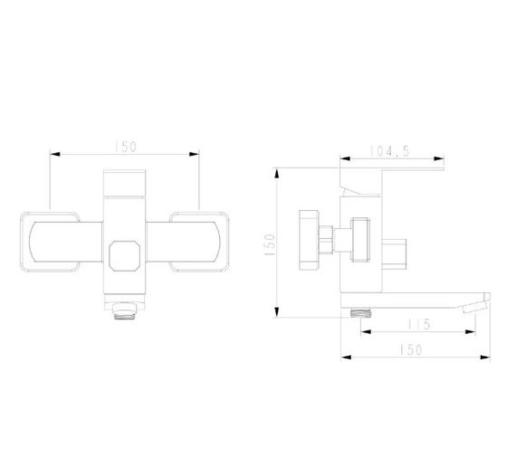 Смеситель для ванны WEZER PRO3-02-BLACK | Зображення 1