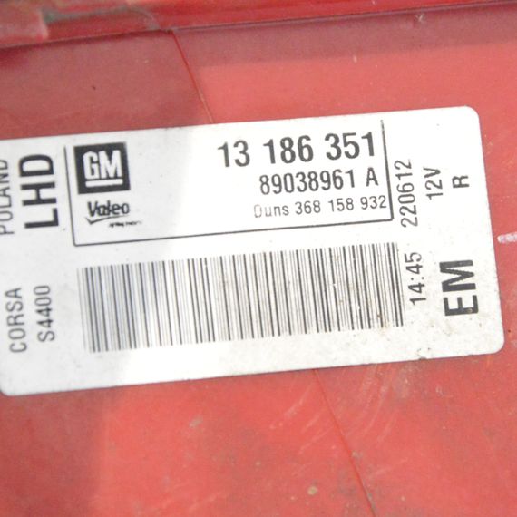 Ліхтар задній правий Opel Corsa D 2006-2011 3-дверний хетчбек фара стоп Опель Корса Д 13186351 | Зображення 3