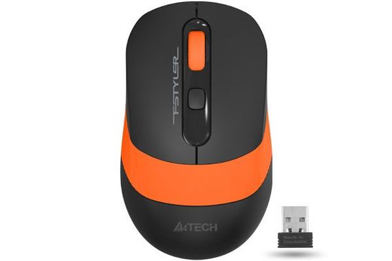 Миша бездротова A4Tech Fstyler FG10 (Orange),  USB, колір чорний+помаранчевий