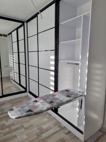 Прасувальна дошка вбудована у шафу, метал з Амортизатором 120*38 Металізована тканина