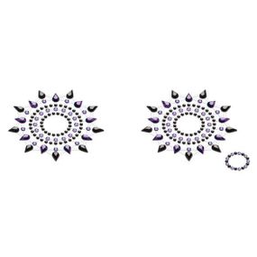 Пэстис из кристаллов Petits Joujoux Gloria set of 2 - Black/Purple, украшение на грудь Sex Aura