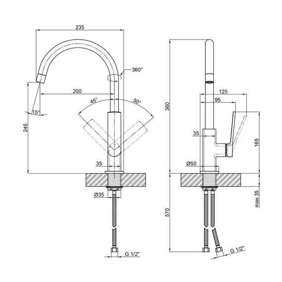 Смеситель для кухни Qtap Slavonice QTSLV9042103UC Chrome | Зображення 1