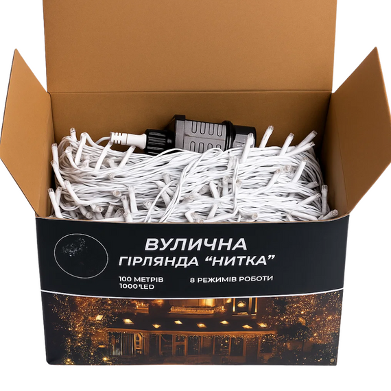 Гирлянда Рождественская фея уличная 100 м 1000 LED белый провод Синий CF1000L100MWBL | Зображення 7
