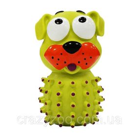 Игрушка для собак Croci Собака с шипами с пищалкой зеленая 14 см C6098506