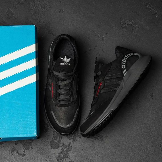 Кросівки шкіряні Adidas чорні. | Зображення 4