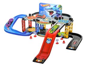 Траса трек три машинки два рівня іграшковий 38 деталей Hot Wheel автотрек з дорожніми знаками
