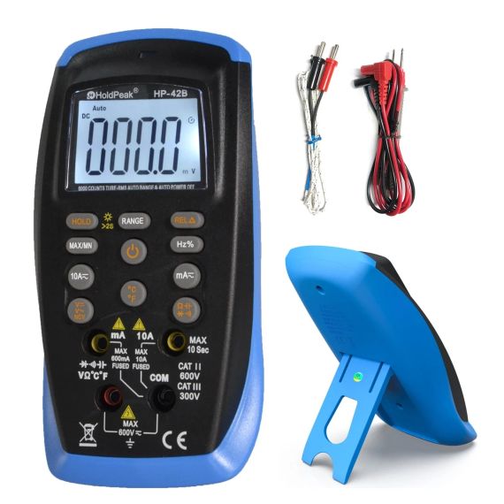 Мультиметр HoldPeak HP-42B цифровой (TrueRMS 6000 отсчетов 600В 10А AC/DC 60МОМ 60mF 200kHz NCV) | Зображення 4