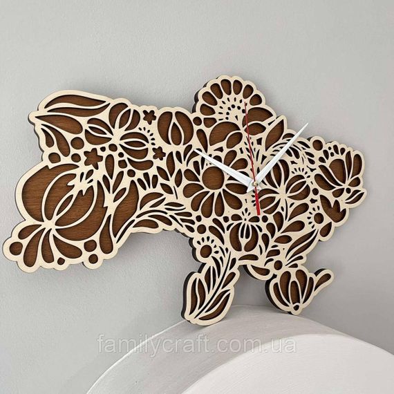 Настінний годинник Карта України з фанери Патріотичний дерев'яний годинник | Зображення 8