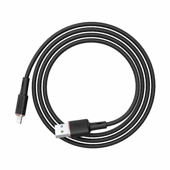 Кабель ACEFAST C2-02 USB to iP 2.4A, 1.2m, silicone, zinc connectors, Black | Зображення 2