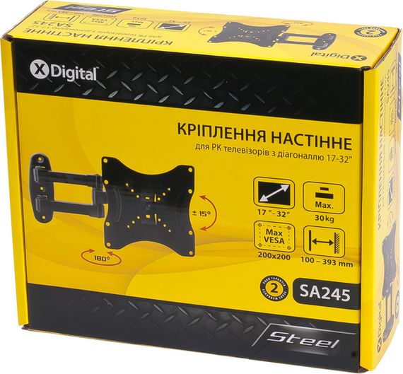 Кронштейн настінний X-Digital STEEL SA245 Black | Зображення 2