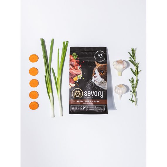 Корм сухий Savory Adult Cat Sensitive Digestion Fresh Lamb and Turkey для дорослих котів з чутливим травленням зі свіжою ягн | Зображення 5