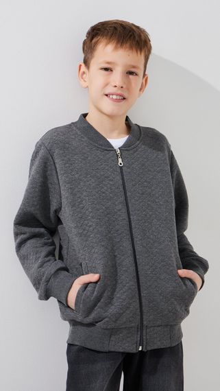 Кофта однотонна для хлопчика Dinomin 10132 116 см Графітовий shop (2000999494314)
