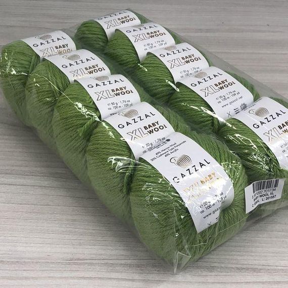 Пряжа Gazzal – Baby Wool XL колір 838 Хакі | Зображення 3