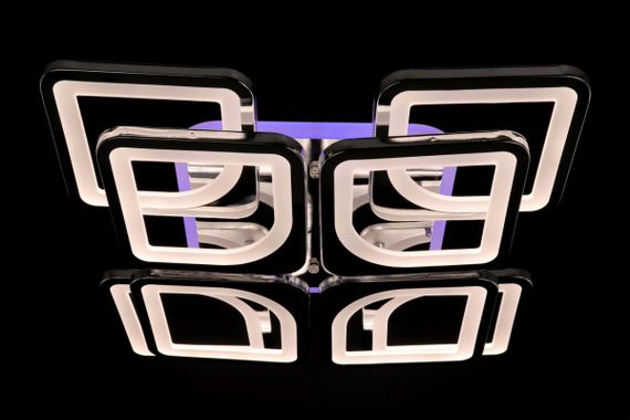 Люстра світлодіодна стельова LED світильник для квартири на стелю лед з пультом 25750 Хром 11х43х43 см. | Зображення 9