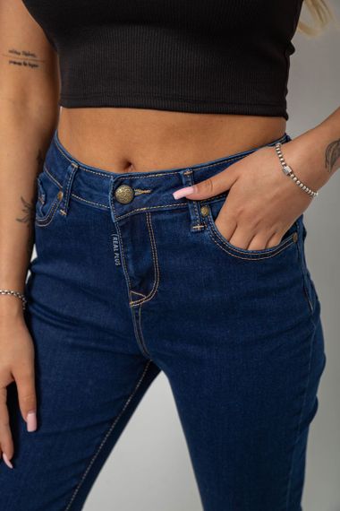 Джинси жіночі однотонні Skinny, колір синій, 244R9001 | Зображення 4