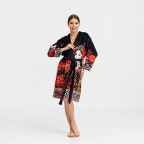 Халат жіночий з плюшевого велюру ексклюзивний Rose 18314 M-L