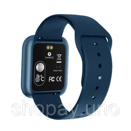 Smart Watch T80S, два браслети, температура тіла, тиск, оксиметр. Колір: синій GW-76 | Зображення 1