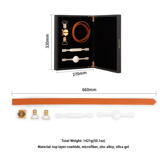 Кожаный кляп с 2-мя насадками LOCKINK Ball-Gag & Gag-bite Set - Brown Sex Aura | Зображення 5