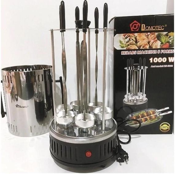 Електрошашличниця з 6 шампурами Domotec MS-7781 1000 Вт Черна (47558-7781_1038) | Зображення 4