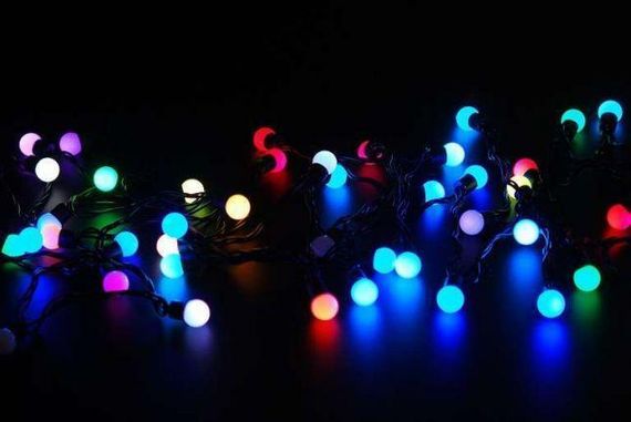 Гирлянда матовый шарик 28LED 5м (флеш) 10мм, Новогодняя бахрама, Светодиодная гирлянда, Уличная гирлянда | Зображення 5