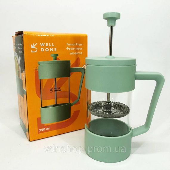 Стильный френч-пресс для чая и кофе Well Done WD-8053A 350 мл, Чайник заварник, Чайники для заварки QL-45 | Зображення 2