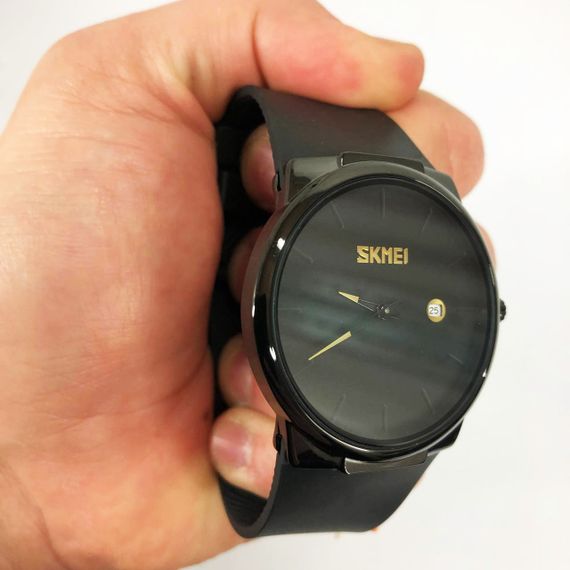 Часы мужские очень стильные SKMEI 1509BK, Стильные статусные наручные часы стрелочные AT-99 | Зображення 4