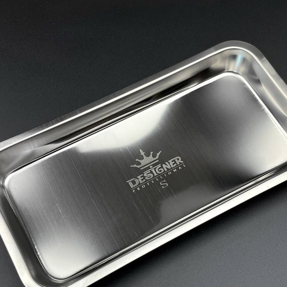 Лоток прямоугольный для инструментов Designer (115 х 225 мм) цвет серебряный