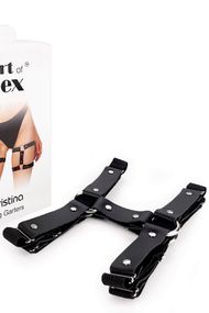 Гартеры на ногу из натуральной кожи Art of Sex - Kristina Leg Garters (2 шт), Черный, One Size, ONE SIZE